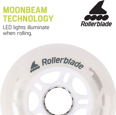 عجلة Rollerblade Moonbeam 80 مم/82A LED، 4 عبوات، باللون الأبيض in Saudi Arabia