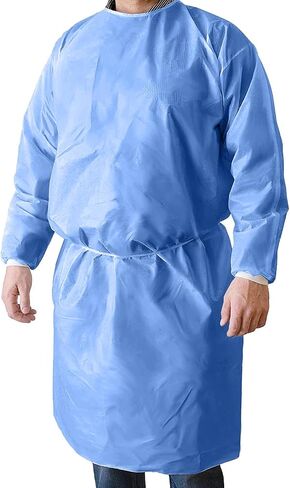 Primacare IG-1702CS Pack of 100 Disposable Isolation Gown, Non-Woven, Universal Size with Knitted Cuff in Saudi Arabia