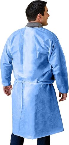 Primacare IG-1702CS Pack of 100 Disposable Isolation Gown, Non-Woven, Universal Size with Knitted Cuff in Saudi Arabia