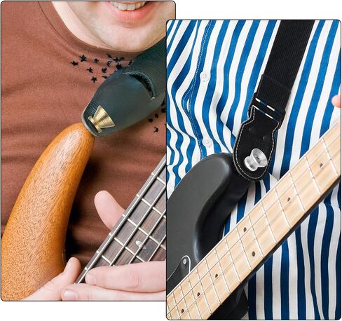 6 Sets Guitar Strap Buttons, Guitar Strap Button Set Guitar Strap Locks Metal Guitar Strap Locks Metal Strap Buttons End Pins With Mounting Screws For Guitar, Bass, Ukulele (Gold, Silver, Black) in Saudi Arabia