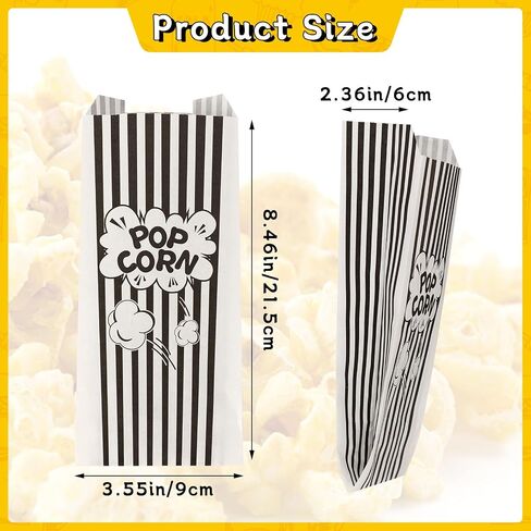 Popcorn Boxes, DECYOOL 30 Movie Night Popcorn Paper Buckets 7.88 Inches Tall Large & Holds 46Oz Capacity Popcorn Bags Individual Servings for Home,Carnival Party, Supplies in Kuwait