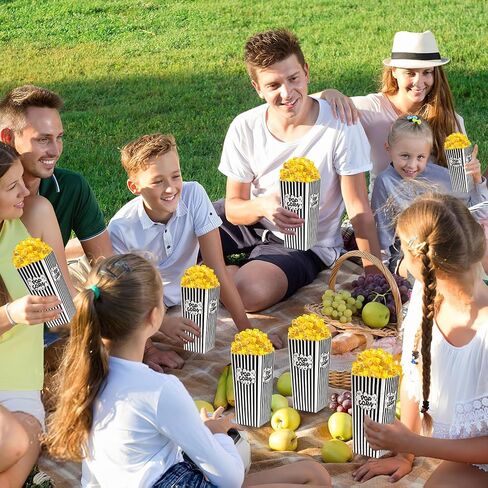 Popcorn Boxes, DECYOOL 30 Movie Night Popcorn Paper Buckets 7.88 Inches Tall Large & Holds 46Oz Capacity Popcorn Bags Individual Servings for Home,Carnival Party, Supplies in Kuwait