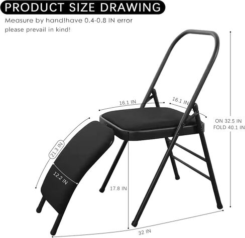 Yoga Chair Backless Folding Chair - 480lb Metal Back Bender Lounge Inversion Handstand Trainer - Yoga Props Exercise Chair in Saudi Arabia