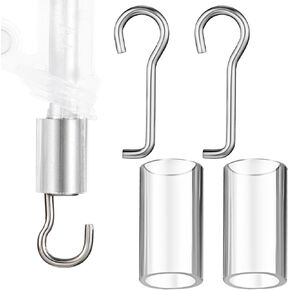 4 Set Wand Wire and Sleeve Collar for Horizontal Mini Blinds Wand Replacement with Hook Window Blind Repair Parts with 1 Inch Square Headrails for Horizontal Blinds