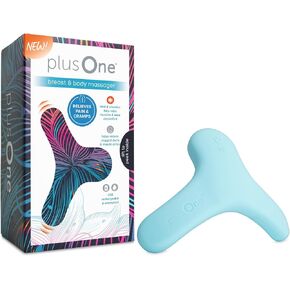 plusOne Breast & Body Massager - Breast Massager Device to Aid in Lactation and Duct-Clogging Prevention Plus Full Body Massaging - Hands-Free with 5 Vibration and 3 Heat Settings