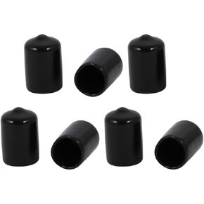 uxcell 7pcs 13mm Inner Dia PVC Flexible Vinyl Cap Screw Thread Protector Cover Black