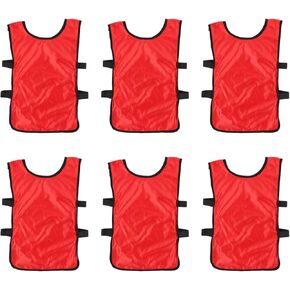 BESPORTBLE 6pcs Kids Football Kids Sport Vest Bulk Soccer Balls Kids Soccer Training Vest Soccer Drills Girls Sports Vest Shirt Bib Tank Tops Training Waistcoat Volleyball Squad Uniform Child Red