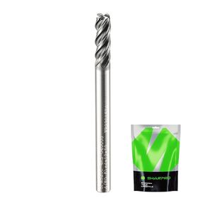 Carbide Corner Radius End Mill 4 Flute 4mm Shank 4mm Cutting Dia.（R0.5mm) Metric CNC Mill Bits for Metal - Alloy Steel, Stainless Steel, Cast Iron and Aluminum Cutting AlCrN Coated