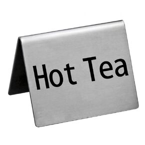 New Star Foodservice 27082 Stainless Steel Table Tent Sign,"Decaf", 2-Inch by 2-Inch, Set of 6