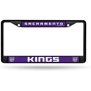 Rico Industries NBA Sacramento Kings Chrome Plate Frame, Black , Purple, Black, 12-inch by 6-inch