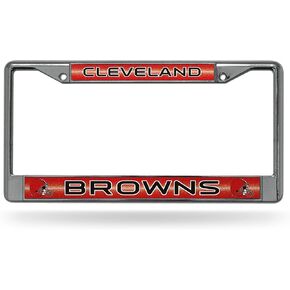 إطار لوحة ترخيص Rico Industries Baltimore Ravens Bling Chrome مع لمسة لامعة 6 × 12.25 بوصة