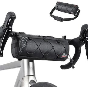 KEMIMOTO Bike Handlebar Bag with Rain Cover Front Bike Bag for Bicycles - Dual Waterproof Zippers for Mountain Road Bike, Cycling Commuter Shoulder Bag Professional Bicycle Accessories