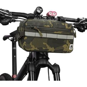 Waterproof Bike Bag, Front Handlebar Bag, Kids Handlebar Bag for Bicycles, Mount Bicycle Bag that converts to Crossbody Bag (Black)