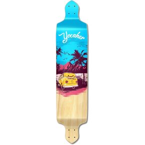 Yocaher Drop Down Longboard Skateboard 41.25" x 10" Deck, Long Board Cruiser Deck for Cruising, Free-Style, Downhill, Adults, Teenagers, Kids and All Level longboards Riders - Blue N' Red (Deck ONLY)