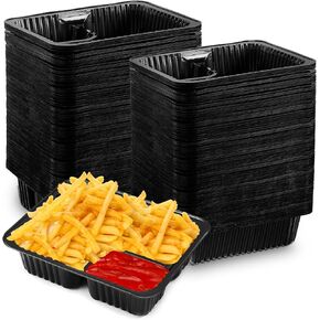 200 Pcs Nacho Trays 6x5 Inch Disposable Plastic Nacho Cheese Trays 12 oz Nacho Containers for Movie Night Party Supplies(Clear)