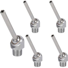 5 Pcs 1/4" PT x 10/30/50mm Coolant Pipe Adjustable 304 Stainless Steel Screw-in Coolant Nozzle High-Pressure Water Oil Cooling Tube for Lathe, Milling, CNC Machine (50mm) HTAP-1/4-50