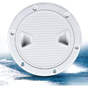 Boat Hatch Cover ABS 4 inch White Non Slip Inspection Hatch w/Detachable Cover