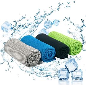 CIVPOWER 4 Pack Cooling Towels (40"x12"): Breathable Cooling Towel for Neck and Face - Microfiber Soft Chilly Towel for Yoga Gym Sport Running Workout Camping Climb