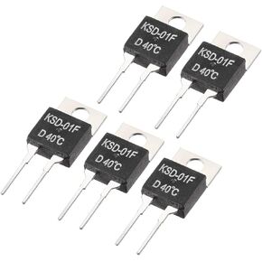 uxcell Normally Close Temperature Switch, KSD-01F Thermal Switch Thermostat Temperature Controller 40℃ N.C 5pcs