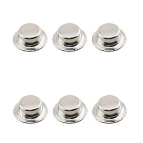6PCS Axle Push Nut Fastener Axle Cover Nut Silver Spring Steel Push Nut Cover Stud for Lawn Mower and Wheelbarrow and Rolling Trash Cans
