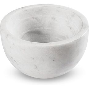 White Marble Decorative Multi-Purpose Bowl, 4.5 Inch Diameter, 2.5 Inch Tall