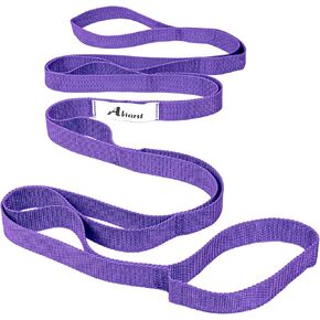 Stretching Strap Yoga Strap for Physical Therapy, Non-Elastic Yoga Straps for Stretching, 10 Loops Stretch Strap for Pilates, Flexibility, Home Workout, Exercise, Stretch Band for Women & Men