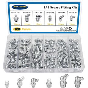 276 PCS SAE & Metric Grease Fittings Kit, Hydraulic Grease Zerks Fittings Standard with 1/4", 1/8" M6 M8 M10 Straight, 90 Degree, 45 Degree Angled