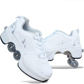 Roller Skates for Women,Shoes with Wheels for Girls,Kick Rollers Shoes Retractable for Boys, Adult Parkour Quad Roller Shoes,Inline Skates Children'sOutdoor Skates