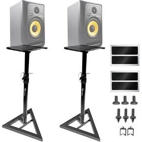 AxcessAbles Desktop Clamp-On Studio Monitor Speaker Stands (Pair) | Set of 2 Desktop Speaker Stands - Studio Monitor Stands Height Adjustable | Clamp-on Speaker Stands for Desk