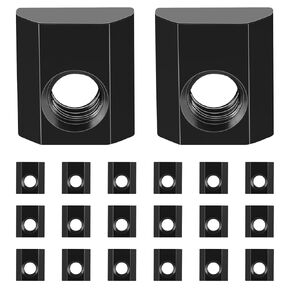 20Pcs 5/16-18 T-Slot Nut Centered Hole Sliding T-Nuts for T Track Extrusions Woodworking Machines Tool Tables Black Carbon steel