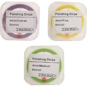 3 Rolls Dental Polishing Strip,Resin Polishing Strip for Adjacent surface polishing,6m/Roll(Coarse+Medium+Fine)