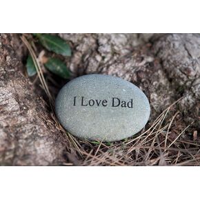 Garden Age Supply Unique Dad Gift - Engraved I Love Dad Natural Indonesian Beach Stone - Gifts for Dad