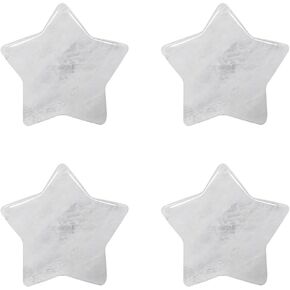 Rockcloud Set of 4 Star Shape Labradorite Crystal Pocket Stones, Worry Palm Stone for Office Home Desktop Decorative Jewelry Making, Blue&Grey