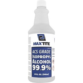 MaxTite 99.9% Isopropyl Alcohol ACS Reagent Grade (1 Gallon, 4 Pack 32 fl oz) - High Purity Premium ACS Reagent Lab Grade - Made in USA
