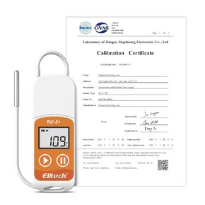 [ISO 17025 Certified] Elitech RC-5+ TE Digital PDF USB Temperature Data Logger Reusable Recorder Refrigerator Thermometer 32000 Points High Accuracy (Extra External Sensor)