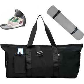 Yoga Mat Bag with Shoes compartment & Wet Compartment & shoulder bag &crossbody yoga bag large yoga bag with Yoga Mat Holder Yoga Bag with Adjustable Mat Strap for Women Men