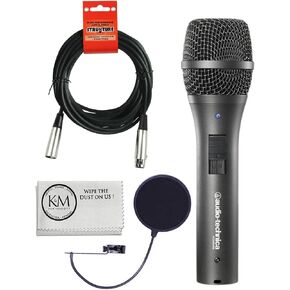 Audio-Technica AT4040 Cardioid Condenser Microphone Bundle with Pop Filter, XLR Cable, Shockmount, case and cover
