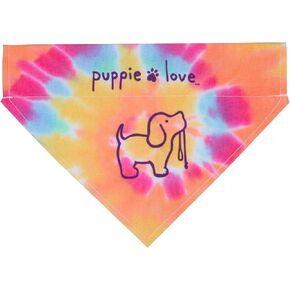 Pavilion Gift Company Puppie Love Tie Dye S/M Slip-On Collar Dog Bandana, 7x5 inch, Multi-Colored
