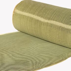 (1 ft -25 ft Rolls) KARBXON - 12 in - Carbon Fiber Aramid Fabric - Yellow - 3K - 240g/meter - Twill Weave - Advanced Cloth Fabric - Rolled 12" Wide Hemmed Fabric for Repair, Drones, RC & DIY Projects