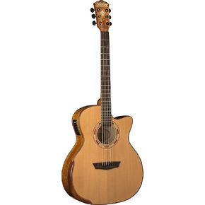 Washburn 6 String Acoustic-Electric Guitar, Natural (WCG66SCE-O)