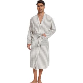 SWEET RABBIT Men Robes Long Knit Bathrobe Mens Soft Lightweight Pajamas Mens Nightwear 