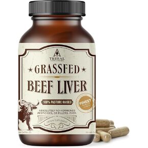 Grass Fed Beef Liver Capsules, 45-Day Supply, Key Nutrients for Enhanced Energy, Mental Clarity & Mood, 100% Pasture-Raised & Hormone-Free, 180 Freeze Dried Liver Pills (3000 mg)