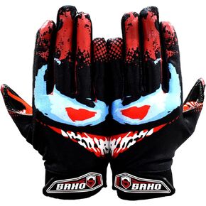 Villian Football Gloves - Tacky Grip Skin Tight Enhanced Performance Football Gloves - Pro Elite Super Sticky Receiver American Football Gloves - Adult & Youth Sizes
