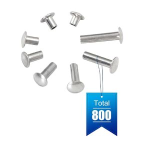 1/8" Diameter Tubular Rivets for Semi | Tonka Toy Truck Restoration Assortment Toy Part Assorted Sizes Applied for Car Window Vents Pinball Machines Restoration Aluminum (BULK-800pcs-8 Various Sizes)