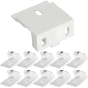 LIFKOME 10 Pcs Mount Bracket Holder Pleated and Cellular Shades Headrail Support Bracket Clip for Wide Beam Folding Blinds White