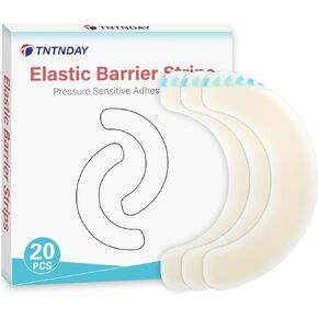 20PCS Ostomy Barrier Strips, Medical Grade Hydrocolloid Waterproof Leak, Ostomy Supplies, Elastic Barrier Adhesive Tape for Colostomy Bags, Urostomy Bag, Ileostomy Bag