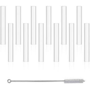 3 Inches Transparent Borosilicate Glass Tubes, Gtysmox 12 Pcs 12mm Diameter 1.5mm Thickness Glass Tubing with 1 Cleaning Brush for DIY Making Glass Crafts