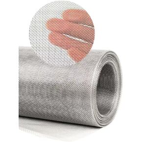 304 Stainless Steel Mesh Screen#20Mesh -Size:15.7"x47.2"(40x120cm), for Home, Garden and Farm. Window or Door Filter, Guards Against Pests Like Mice, Snakes, and Rodents. Easy to Cut and Install.