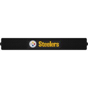 FANMATS 13996 Pittsburgh Steelers Drink Bar Mat - 3.25in. x 24in. - Durable Dish Drying Mat, Easy Clean, Counter Mat - "Steelers" Logo & "Steelers" Wordmark