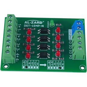 Optocoupler Isolation Board,3.3V to 24V 4-channel PLC Signal Level Voltage Conversion Board for Signal Isolation